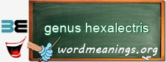 WordMeaning blackboard for genus hexalectris